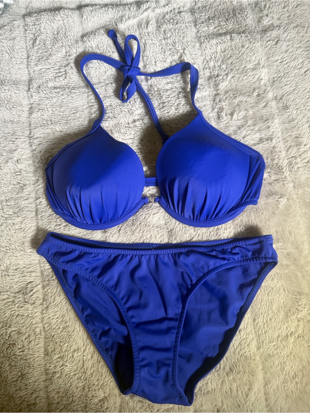 VENUS Royal Blue Push-Up Bikini Set, Top Size D, Bottoms Size 4